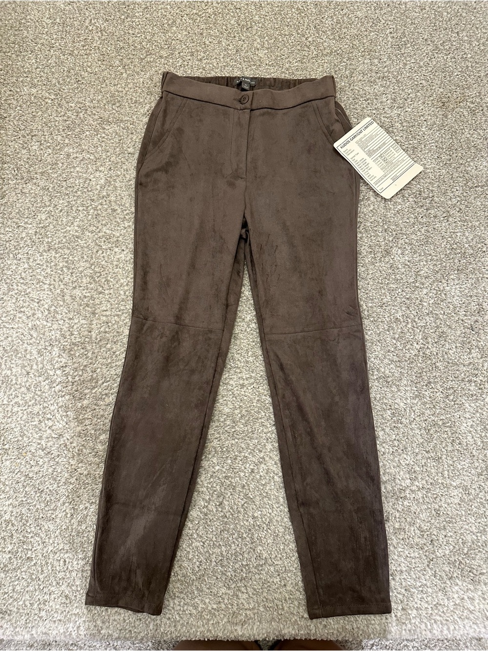 Women’s Kate & Mallory Faux Suede Taupe Tapered Ankle Pants